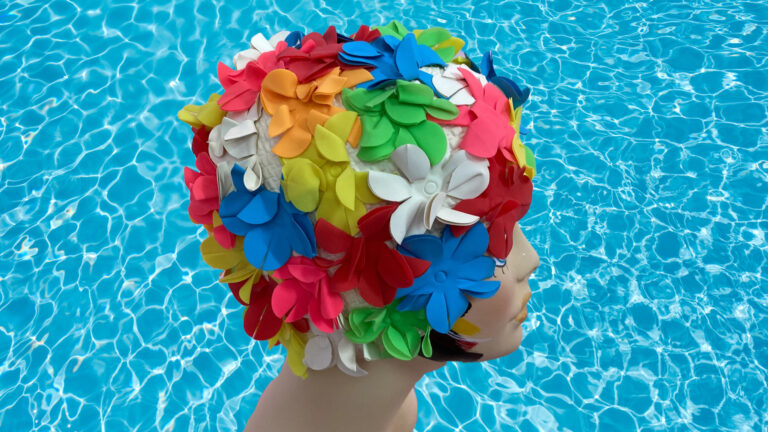 Mom's Colorful Swim Cap!