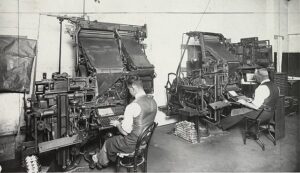 dad's printing shop Linotype