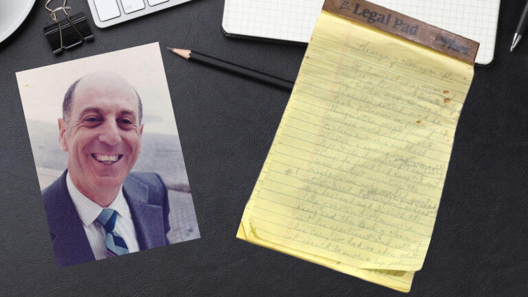 Closing an apartment, image of Uncle Ira and the handwritten story