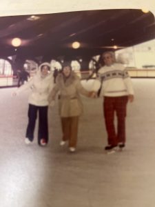 The family ice skating