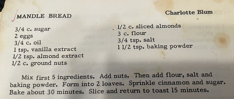 mandel bread recipe